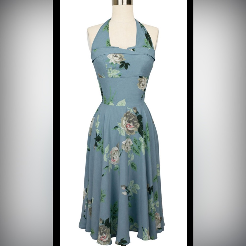 Trashy Diva French Roses Trixie Halter dress. Size Large